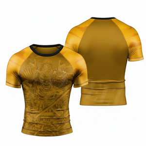 เสื้อยืดแขนสั้นสำหรับผู้ชาย ออกแบบโลโก้ป้องกันแสงแดดได้ตามต้องการ เหมาะสำหรับการฝึกซ้อมฤดูร้อน ออกกำลังกายหนัก บีเจเจ ยิวยิตสู คิกบ็อกซิ่ง - Product Image 2