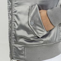 Veste pour femme en tissu satin de soie ajustée, nouvelle édition, style bomber, avec rembourrage en coton
