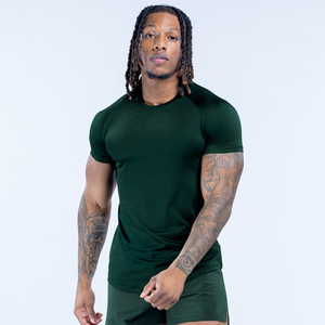 เสื้อยิมแขนสั้นผู้ชายแบบแห้งเร็ว ระบายอากาศได้ดี เสื้อคอมเพรสชั่นน้ำหนักเบา เสื้อวิ่งผู้ชาย รับผลิตแบบ OEM พร้อมสกรีนโลโก้ - Product Image 5