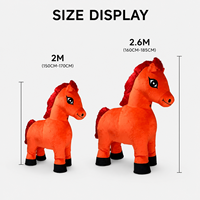 Costume de mascotte de cheval gonflable orange Baige 2,6 m, costume de personnage de dessin animé pour cosplay, carnaval et fête