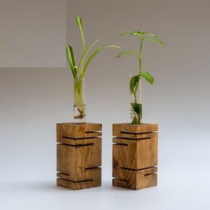 Vase à fleurs en bois de qualité supérieure, best-seller, fabriqué à partir de bois massif naturel pour une décoration élégante de la maison, du salon et du bureau - Product Image 1