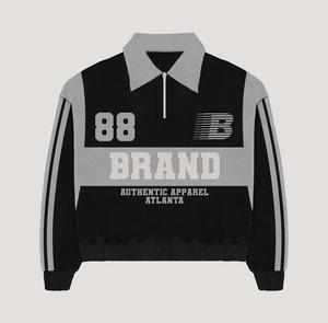 Brand New Factory Made Cut & <b>Sew</b> 2 Piece Plus Size Heavyweight Half Zip-up Flared Tracksuit Full Sleeve Polo Shirt Tracksuit <b>Set</b> - Product Image 4