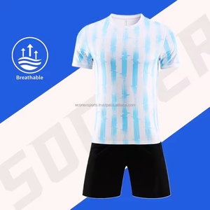 2025 Classic Short Sleeve White Custom Sublimation Mesh Soccer Uniform Wholesale <b>Best</b> <b>Football</b> Jersey and Tracksuit Set - Product Image 6