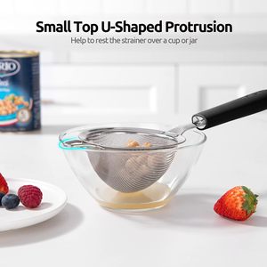 Stainless Steel Fine Mesh Strainer with Handle Kitchen Sieve Colander for Tea Coffee Soup Sauce Noodles Fruits <b>Vegetables</b> - Product Image 3