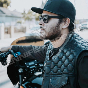 Veste en cuir véritable pour motard, coupe diamant, respirante, hiver, courte, nouvelle collection homme, avec plusieurs poches - Product Image 6