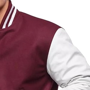 Latest Design Men's Stand Collar Varsity Jackets Autumn High Street 100% Wool Anti-Bacterial Customized Front Logo OEM Services - Product Image 4