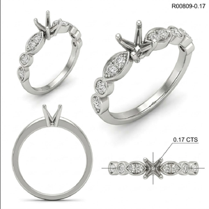 แหวนกึ่งภูเขาเพชรสีขาวทองแท้18K สำหรับผู้หญิงขายส่งเครื่องประดับชั้นดีสำหรับผู้หญิง - Product Image 6