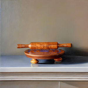 Elegant Acacia Wood Chakla Belan Set with Decorative Finish Handcrafted <b>Rolling</b> <b>Board</b> and <b>Pin</b> for Roti Chapati Kitchen Decor - Product Image 1