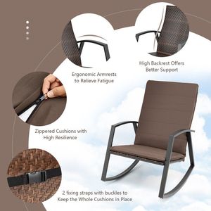 Set di 3 pezzi Patio Rattan mobili a dondolo - Product Image 5