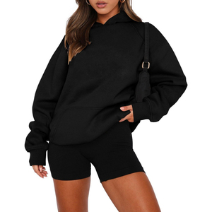 Sudadera con Capucha para Mujer de Alta Calidad, Hecha a Medida, de Corte Holgado, Color Sólido, con Bordado Personalizado en la Parte Delantera e Impresión de Logotipo Personalizado - Product Image 5