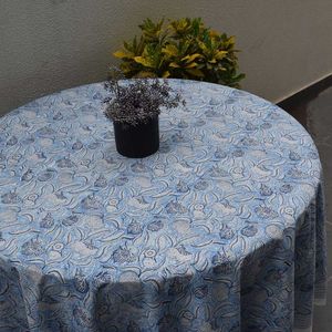 Productos Más Vendidos: Elegante Mantel Redondo de Lino y Algodón con Estampado Floral para 8 Personas, 220 cm, Lavable, Decoración para el Hogar - Product Image 5