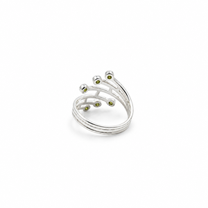 Multi <b>Peridot</b> Green Gemstone <b>Ring</b> 925 Sterling Silver Layered Wrap Style Handmade Jewelry Wholesale JAIPUR SILVER - Product Image 6