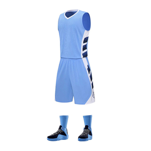 Basketball Uniforms Professional Mesh Sports Kit Quick Dry Sleeveless Jersey Custom Team Color Design - Product Image 1