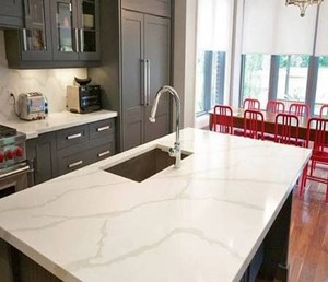 Calacatta Vivo Quartz 15-30mm Thickness Veined Artificial Stone Kitchen <b>Island</b> Countertop Slab Modern Vanity Top <b>Table</b> Top Work - Product Image 1
