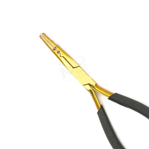 Pinzas para Extensiones de Cabello de 2 Orificios, Acero Inoxidable Quirúrgico de Grado Plasma Gold, Uso Comercial, Color Personalizado - Product Image 4