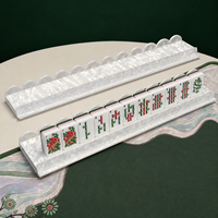 Jeu de Mahjong américain personnalisé à effet coquille irisée, tuiles de Mahjong en acrylique premium à 4 couches, design à bords rose et vert, 160 pièces