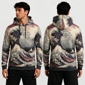 Sweat à capuche en polaire à sublimation avec motif abstrait rouge, en polyester premium, anti-humidité, épais, imprimé sur mesure - Product Image 5