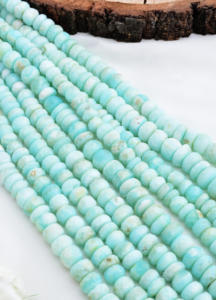 Cuentas lisas de ópalo azul natural de 8 mm a 12 mm, cuentas lisas de ópalo azul natural para la elaboración de joyería fina, piedra preciosa - Product Image 4