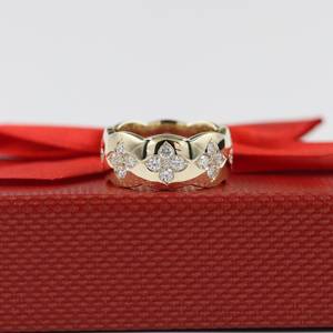 Flower Style Lab Grown Round Brilliant Cut Diamond Band Ring 14K Solid Gold Wedding Engagement Luxury Gift For Girlfriends - Product Image 6