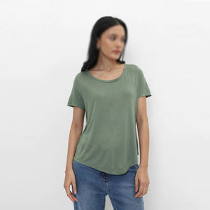 Camiseta de Mujer Transpirable, Nueva Camiseta de Mujer 100% Algodón, Cuello Redondo Informal, Manga Corta, Camiseta Estampada para Mujer con OEM - Product Image 1