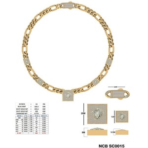Collar de Cadena Figaro con Colgante Cuadrado de Diamantes Cabeza de Medusa, Oro Sólido de 14K y 18K, Estilo Hip-Hop de Lujo, Diamantes Cultivados en Laboratorio - Product Image 2