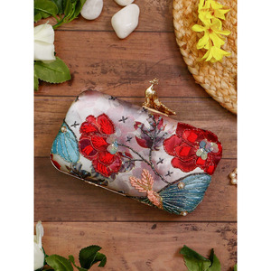 Elegante Bolso de Mano Floral para Eventos Especiales con Artesanía India Humran Export HE-2527 - Product Image 1