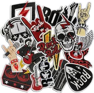 Parche Bordado de Calavera Roja con Mano de Hueso Blanco, Decoración Termoadhesiva para Tela - Product Image 2