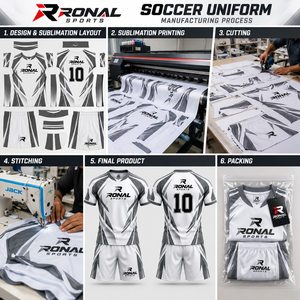 Conjunto de Uniforme de Fútbol para Hombre OEM, 100% Poliéster, Secado Rápido, Transpirable, Logotipo Personalizado, Posición Frontal del Equipo, Mangas Cortas - Product Image 5