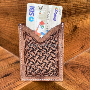 เคสใส่บัตรเครดิตทรงสี่เหลี่ยมผืนผ้าหนังถือด้วยมือขนาดเล็กน่ารักแบบตะวันตก - Product Image 2