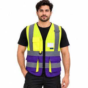 Custom Logo High Visible Construction <b>Vest</b> Engineer Safety Work Wear <b>Men</b> Security Uniform Adult <b>Men</b> Reflective <b>Vest</b> - Product Image 2