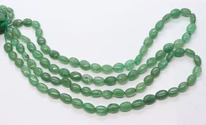 ลูกปัดควอตซ์สตรอเบอร์รี่สีเขียวธรรมชาติทรงรีเรียบขนาด 7x11 มม. ลูกปัดพลอยควอตซ์สตรอเบอร์รี่สีเขียว 16 นิ้ว สำหรับทำเครื่องประดับ - Product Image 2