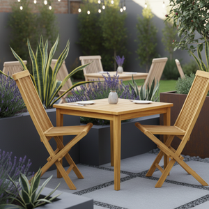 Chaise pliante en teck massif avec roulettes pour l'extérieur, design moderne, jardin, cour, hôtels et villas - Vente en gros - Product Image 5