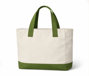 Bolsas de Compras de Lona 100% Algodón, Resistentes, con Logotipo Personalizado, Bolsa de Supermercado Grande, Verde y Blanca, con Dos Bolsillos y Asa Superior - Product Image 5