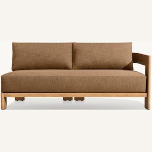 Sofá en oferta para dos personas, hecho de madera de teca con un estilo moderno y sencillo, adecuado para sala de estar y con espuma suave. - Product Image 3