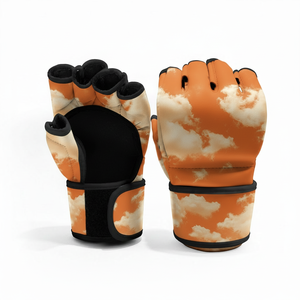 Guantes de MMA de Cuero con Cierre de Cordones, Protección para las Manos en Artes Marciales, Secado Rápido, Entrenamiento Deportivo, Kickboxing, Sparring, Sin Dedos - Product Image 6