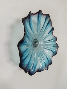 צלחת בעבודת יד סיטונאית לעיצוב קיר בסגנון צ 'יהוולי אקווה כחול קצה מלבני - Product Image 2