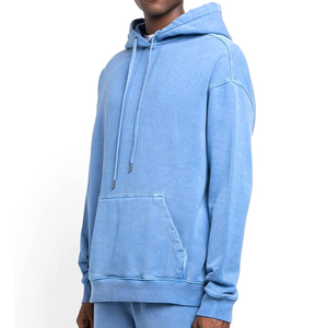 Sweat-shirts à capuche oversize épais délavés à l'acide avec logo personnalisé, style vintage délavé aux minéraux, streetwear pour hommes, pulls en molleton vierges 2024 - Product Image 5
