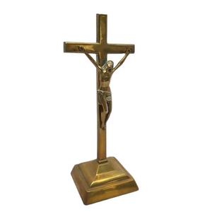 Crucifijo Decorativo de Pared, Cruz Católica de Latón de Lujo, Decoración Cuadrada para Pared, Impresión Offset, Crucifijo Cristiano Católico para Iglesia - Product Image 4