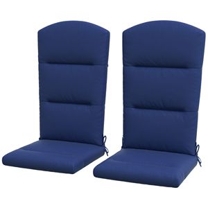 Cojines de repuesto azules para silla Adirondack con lazos para asiento y respaldo - Product Image 1
