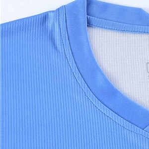 Conjunto de Camiseta de Fútbol Azul para Hombre con Estampado Geométrico, Manga Corta, Cuello en V, Uniforme de Poliéster que Absorbe la Humedad para Adultos y Jóvenes - Product Image 4