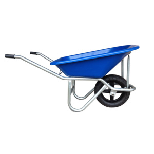 Carretilla sólida de alta calidad hecha en Vietnam con rueda neumática y bandeja de metal de plástico para la construcción de jardines - Product Image 1