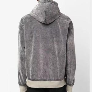 Sweat à capuche surdimensionné pour homme Up-Felt-Impex, effet délavé, avec fermeture éclair et strass, style streetwear lourd pour homme - Product Image 5