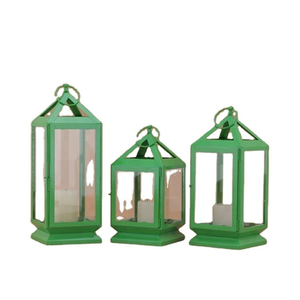 Lanternes en métal indiennes pas chères, lanterne en métal verte, décoration de Noël, gnome de jardin avec lanterne - Product Image 1