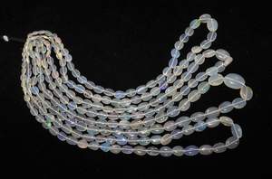Cuentas de Ópalo Welo Etíope AAA, Forma Ovalada Lisa, Cuentas de Piedras Preciosas de Ópalo de Fuego Brillante, 16 Pulgadas, Ópalo Welo Natural Ovalado para Joyería - Product Image 2