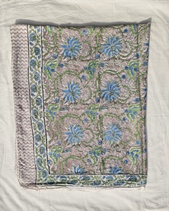 Pareo de algodón hecho a mano con estampado de bloques para mujer, pareo de playa de algodón, pareo de verano para fiesta de bodas, pareo bohemio natural para la playa - Product Image 4