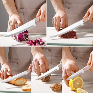 Nuevo juego de cuchillos de cocina rosas elegantes PP + TPR mango 5 uds hoja de acero inoxidable cuchillos de cocina multifuncionales para pelar frutas - Product Image 5