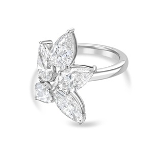 4 CT Lab Grown <b>Emerald</b> Cut Moissanite Cluster <b>Ring</b> IGI Certified 925 <b>Silver</b> Luxury Jewelry for Gift & Party Occasions - Product Image 1