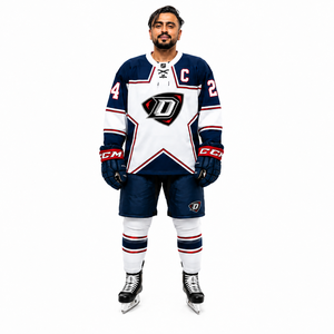 Camiseta de Hockey Sublimada con Impresión Personalizada, 100% Poliéster Malla, Cuello en V, Uniformes de Equipo, Nombre del Jugador, Bandera, Absorbe la Humedad, OEM - Product Image 1
