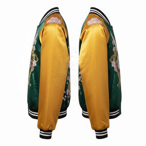 เสื้อแจ็คเก็ตซูกะจังผู้ชายสไตล์ฤดูหนาว งานปักทันสมัย ผลิตแบบ OEM ขายส่ง ผ้าซาตินเนื้อนุ่ม น้ำหนักเบา แฟชั่นเสื้อคลุม - Product Image 5