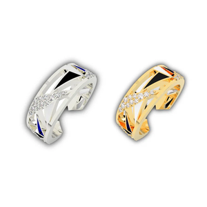 Renaissance Triangular Composition Inspired Women's Minimalist <b>Finger</b> <b>Ring</b> 18K White Rose Gold Plating Lab Created Diamonds - Product Image 1